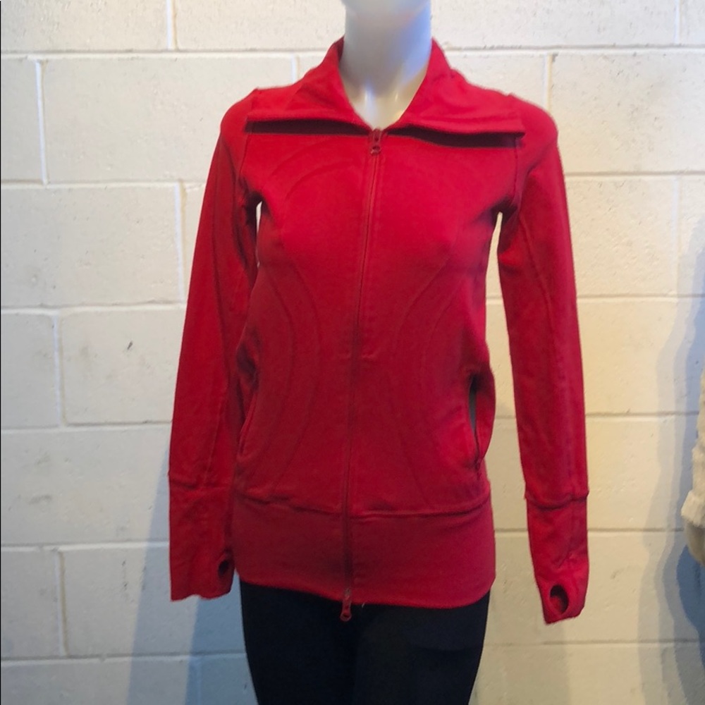 Lululemon red full zip jacket size 4 59841